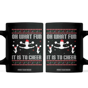 Ugly Christmas Cheerleading Coffee Mug Oh What Fun It Is To Cheer Gift TS12 Black Print Your Wear