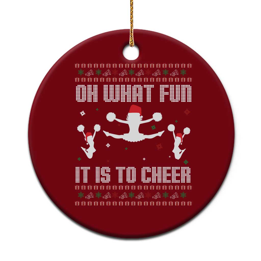 Ugly Xmas Cheerleading Ceramic Ornament Oh What Fun It Is To Cheer Gift TS12 1pc Red Print Your Wear