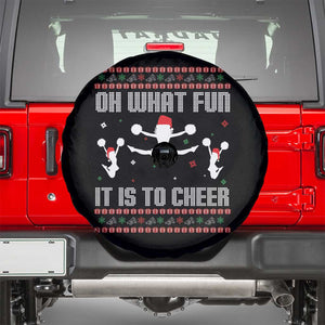 Ugly Christmas Cheerleading Spare Tire Cover Oh What Fun It Is To Cheer Gift TS12 Black Print Your Wear