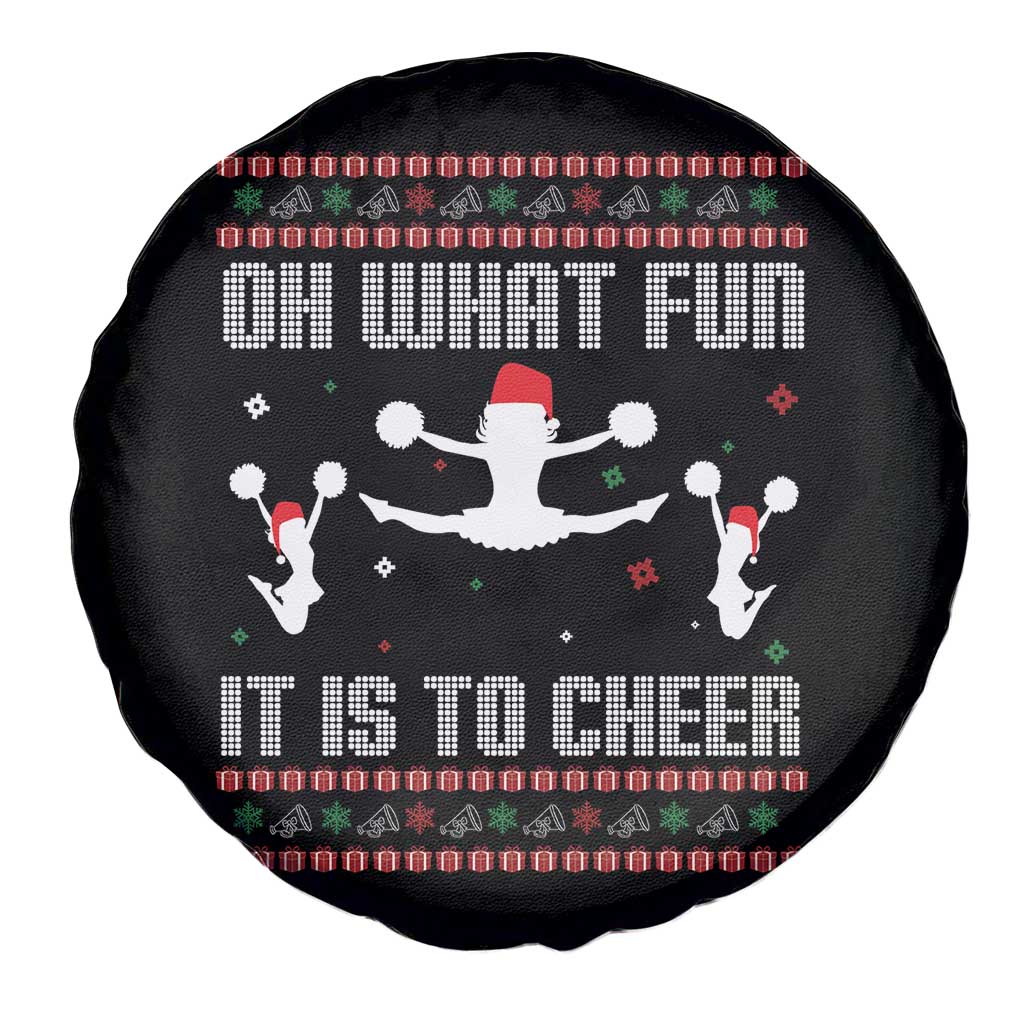 Ugly Christmas Cheerleading Spare Tire Cover Oh What Fun It Is To Cheer Gift TS12 Print Your Wear
