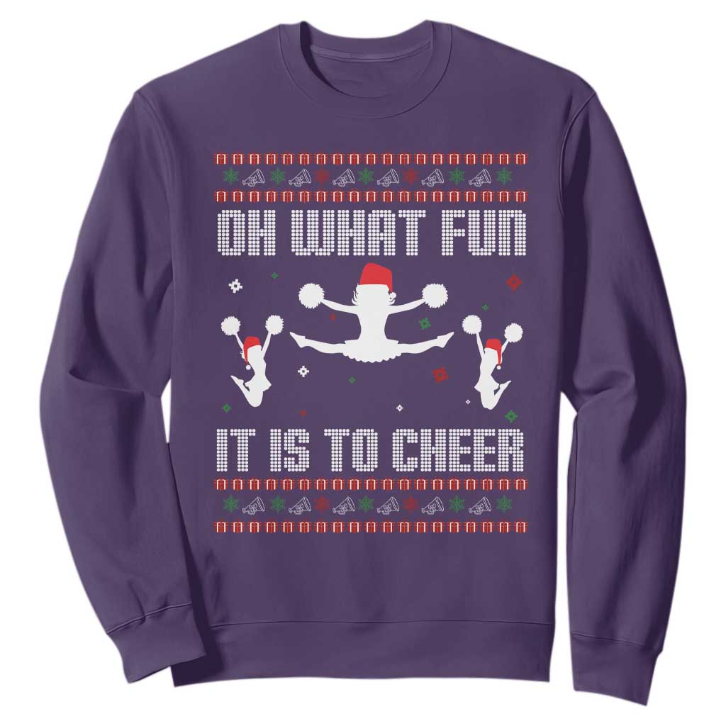 Ugly Christmas Cheerleading Sweatshirt Oh What Fun It Is To Cheer Gift TS12 Purple Print Your Wear
