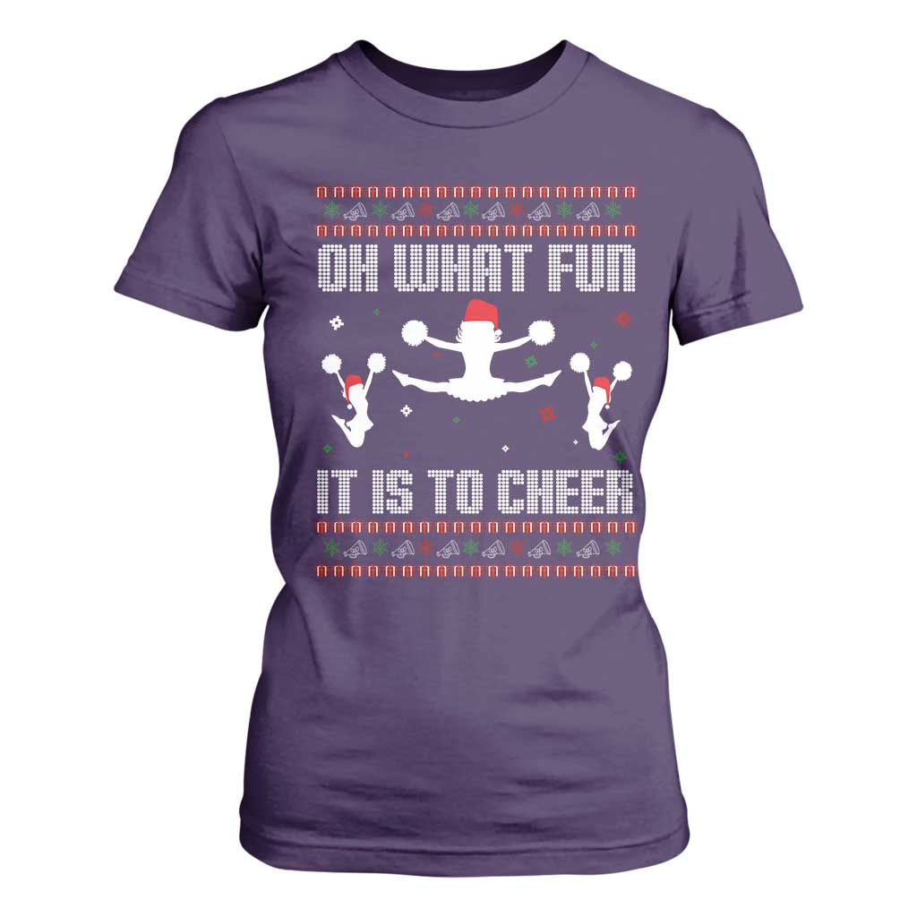 Ugly Christmas Cheerleading T Shirt For Women Oh What Fun It Is To Cheer Gift TS12 Purple Print Your Wear