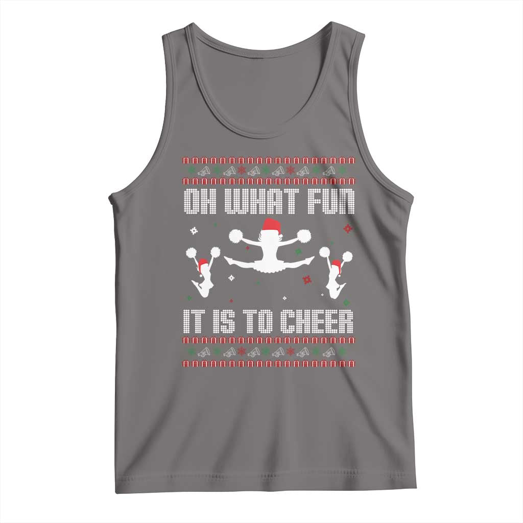 Ugly Christmas Cheerleading Tank Top Oh What Fun It Is To Cheer Gift TS12 Deep Heather Print Your Wear