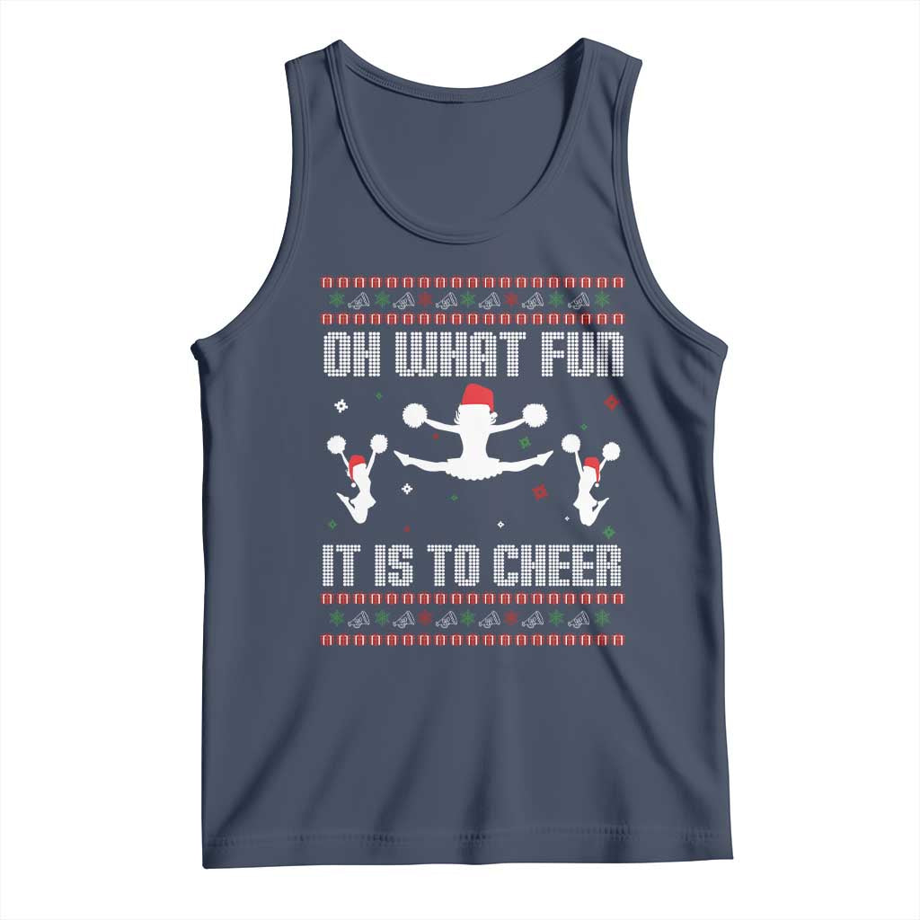Ugly Christmas Cheerleading Tank Top Oh What Fun It Is To Cheer Gift TS12 Navy Print Your Wear