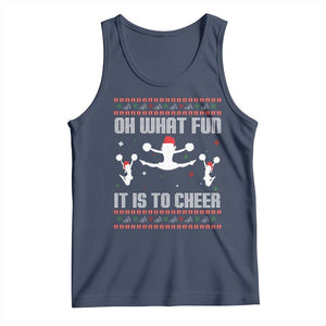 Ugly Christmas Cheerleading Tank Top Oh What Fun It Is To Cheer Gift TS12 Navy Print Your Wear