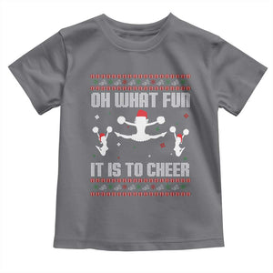 Ugly Christmas Cheerleading Toddler T Shirt Oh What Fun It Is To Cheer Gift TS12 Charcoal Print Your Wear