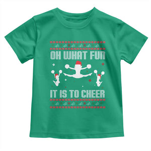 Ugly Christmas Cheerleading Toddler T Shirt Oh What Fun It Is To Cheer Gift TS12 Irish Green Print Your Wear