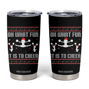 Ugly Christmas Cheerleading Tumbler Cup Oh What Fun It Is To Cheer Gift TS12 Black Print Your Wear
