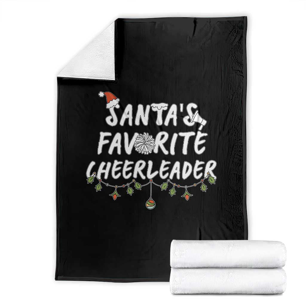 Santa Favorite Cheerleader Throw Blanket Christmas Cheerleading Gift TS12 Black Print Your Wear