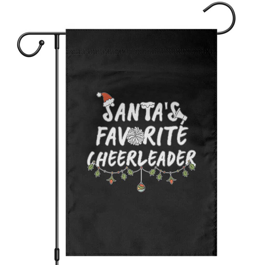 Santa Favorite Cheerleader Garden Flag Christmas Cheerleading Gift TS12 Black Print Your Wear