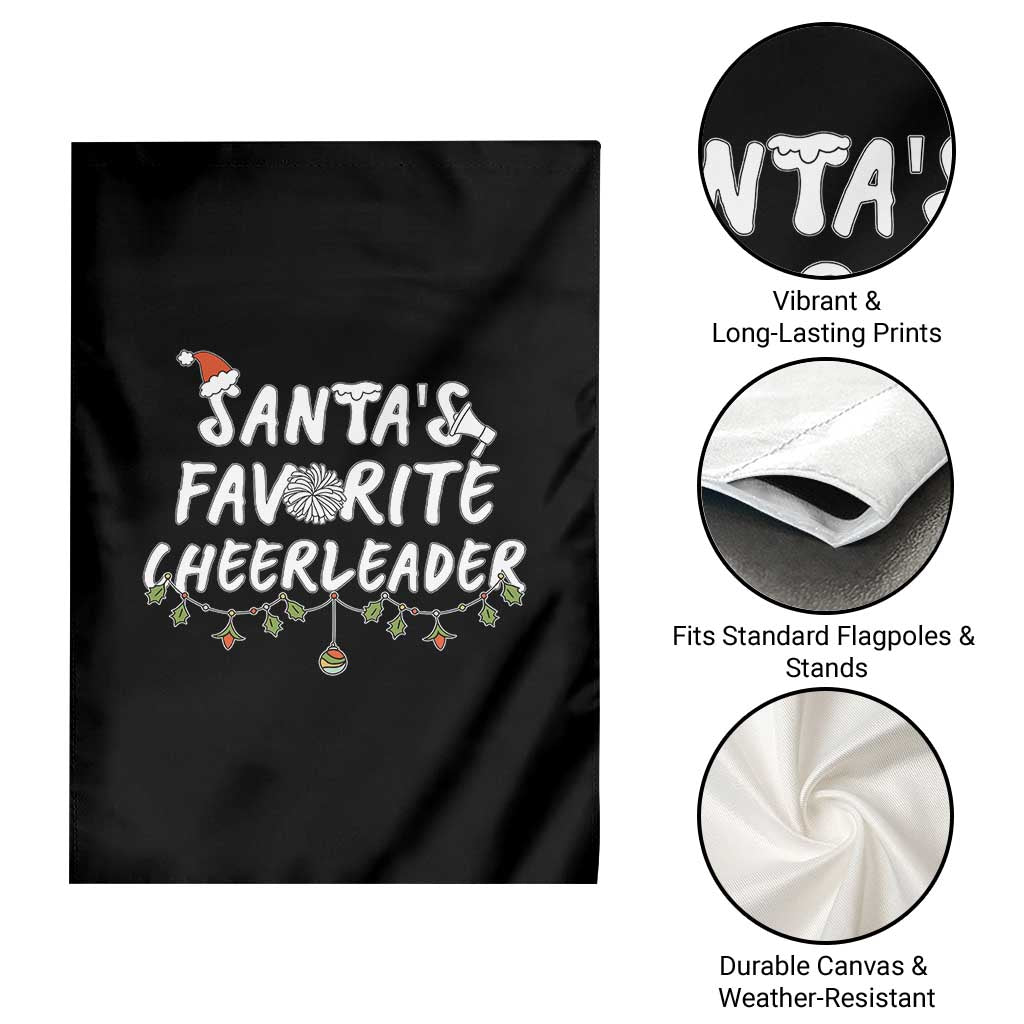 Santa Favorite Cheerleader Garden Flag Christmas Cheerleading Gift TS12 Print Your Wear