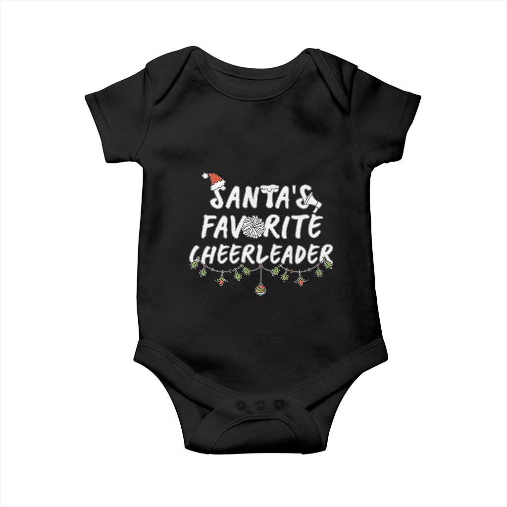 Santa Favorite Cheerleader Baby Onesie Christmas Cheerleading Gift TS12 Black Print Your Wear