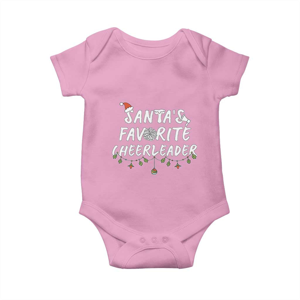 Santa Favorite Cheerleader Baby Onesie Christmas Cheerleading Gift TS12 Light Pink Print Your Wear