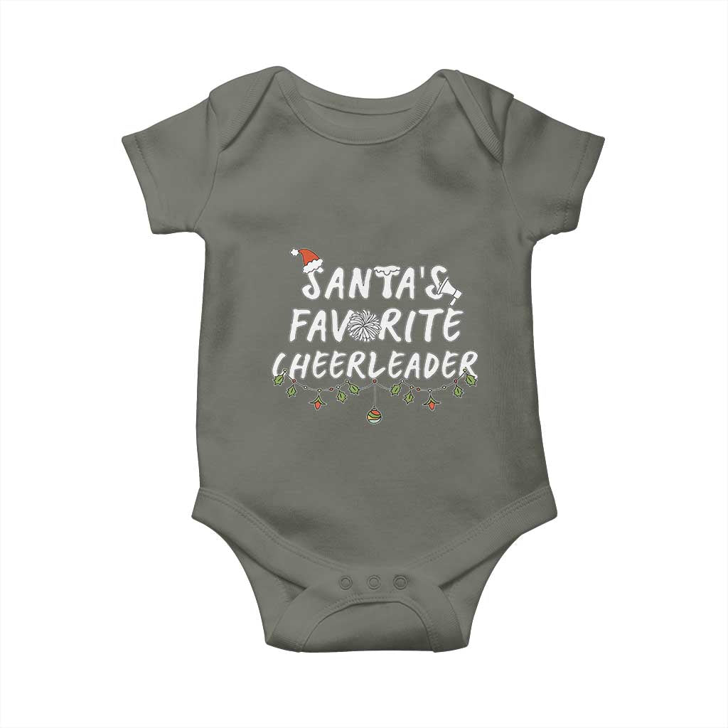 Santa Favorite Cheerleader Baby Onesie Christmas Cheerleading Gift TS12 Military Green Print Your Wear