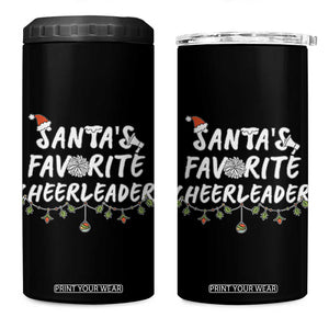 Santa Favorite Cheerleader 4 in 1 Can Cooler Tumbler Christmas Cheerleading Gift TS12 One Size: 16 oz Black Print Your Wear