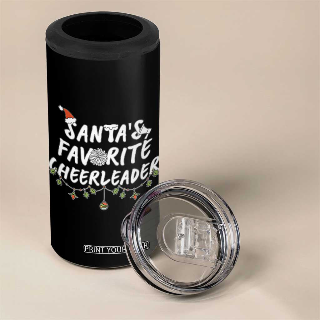 Santa Favorite Cheerleader 4 in 1 Can Cooler Tumbler Christmas Cheerleading Gift TS12 Print Your Wear