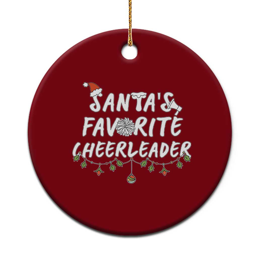 Santa Favorite Cheerleader Ceramic Ornament Xmas Cheerleading Gift TS12 1pc Red Print Your Wear