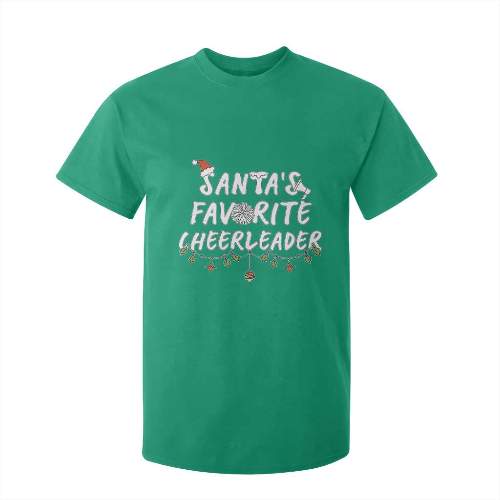 Santa Favorite Cheerleader T Shirt For Kid Christmas Cheerleading Gift TS12 Irish Green Print Your Wear