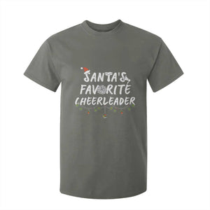 Santa Favorite Cheerleader T Shirt For Kid Christmas Cheerleading Gift TS12 Military Green Print Your Wear