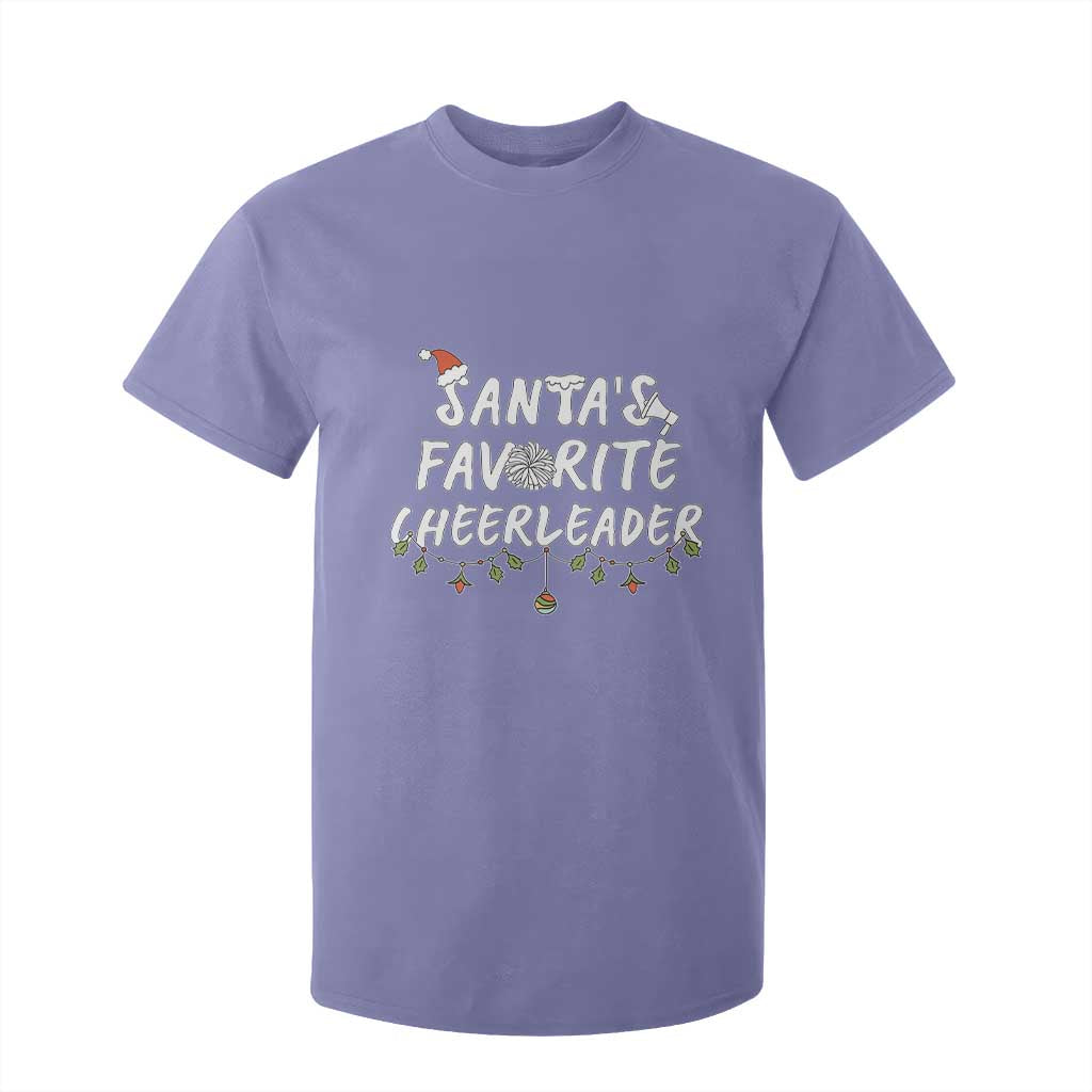 Santa Favorite Cheerleader T Shirt For Kid Christmas Cheerleading Gift TS12 Violet Print Your Wear