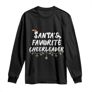 Santa Favorite Cheerleader Long Sleeve Shirt Christmas Cheerleading Gift TS12 Black Print Your Wear