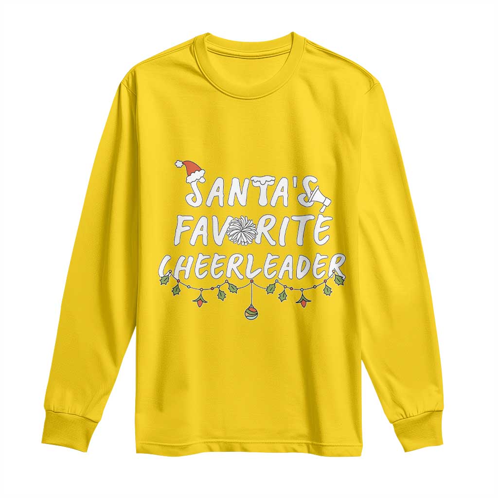 Santa Favorite Cheerleader Long Sleeve Shirt Christmas Cheerleading Gift TS12 Daisy Print Your Wear