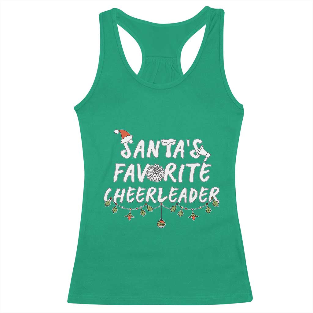Santa Favorite Cheerleader Racerback Tank Top Christmas Cheerleading Gift TS12 Irish Green Print Your Wear