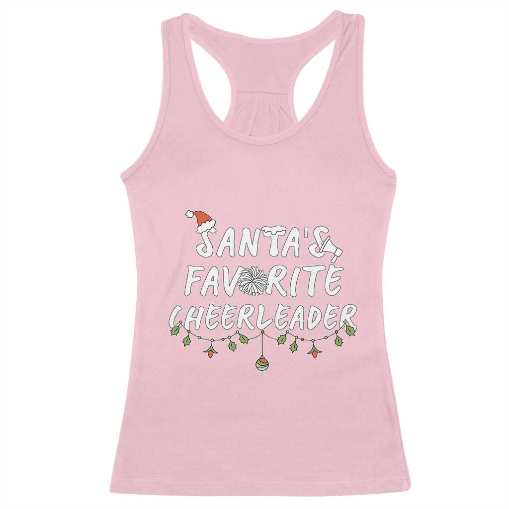 Santa Favorite Cheerleader Racerback Tank Top Christmas Cheerleading Gift TS12 Light Pink Print Your Wear