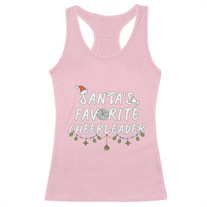 Santa Favorite Cheerleader Racerback Tank Top Christmas Cheerleading Gift - Print Your Wear