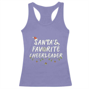 Santa Favorite Cheerleader Racerback Tank Top Christmas Cheerleading Gift - Print Your Wear