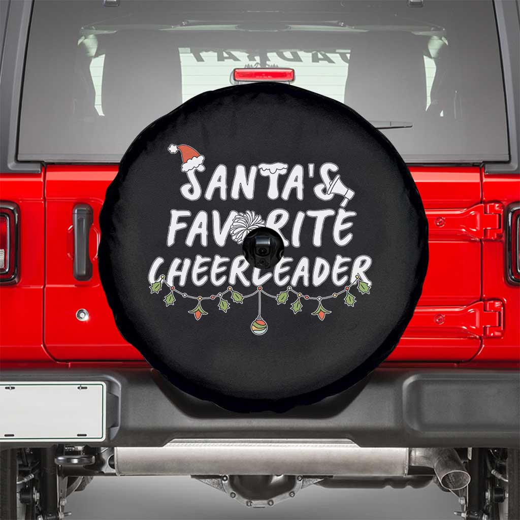 Santa Favorite Cheerleader Spare Tire Cover Christmas Cheerleading Gift TS12 Black Print Your Wear