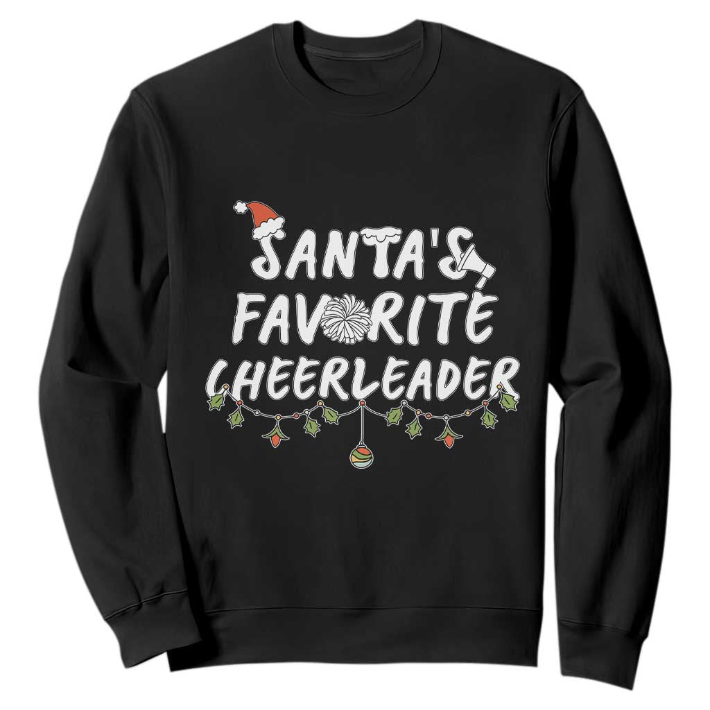 Santa Favorite Cheerleader Sweatshirt Christmas Cheerleading Gift TS12 Black Print Your Wear