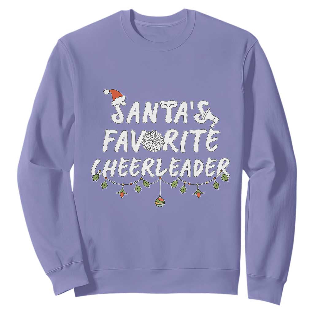 Santa Favorite Cheerleader Sweatshirt Christmas Cheerleading Gift TS12 Violet Print Your Wear