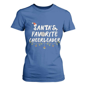 Santa Favorite Cheerleader T Shirt For Women Christmas Cheerleading Gift TS12 Royal Blue Print Your Wear