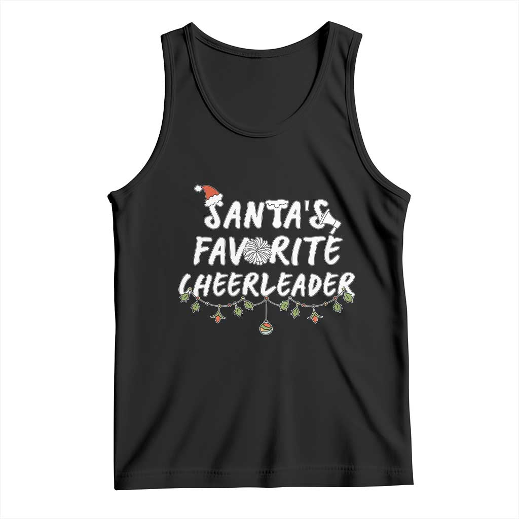 Santa Favorite Cheerleader Tank Top Christmas Cheerleading Gift TS12 Black Print Your Wear