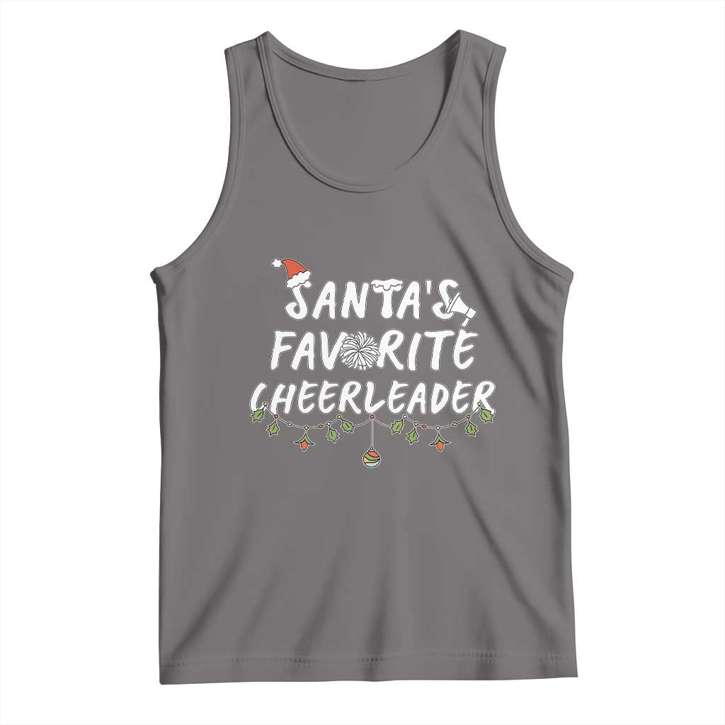 Santa Favorite Cheerleader Tank Top Christmas Cheerleading Gift TS12 Deep Heather Print Your Wear