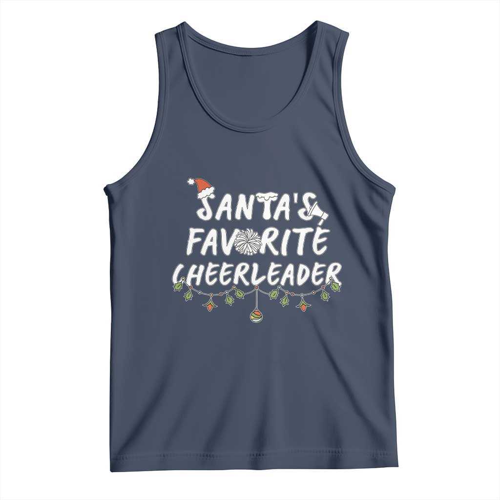 Santa Favorite Cheerleader Tank Top Christmas Cheerleading Gift TS12 Navy Print Your Wear