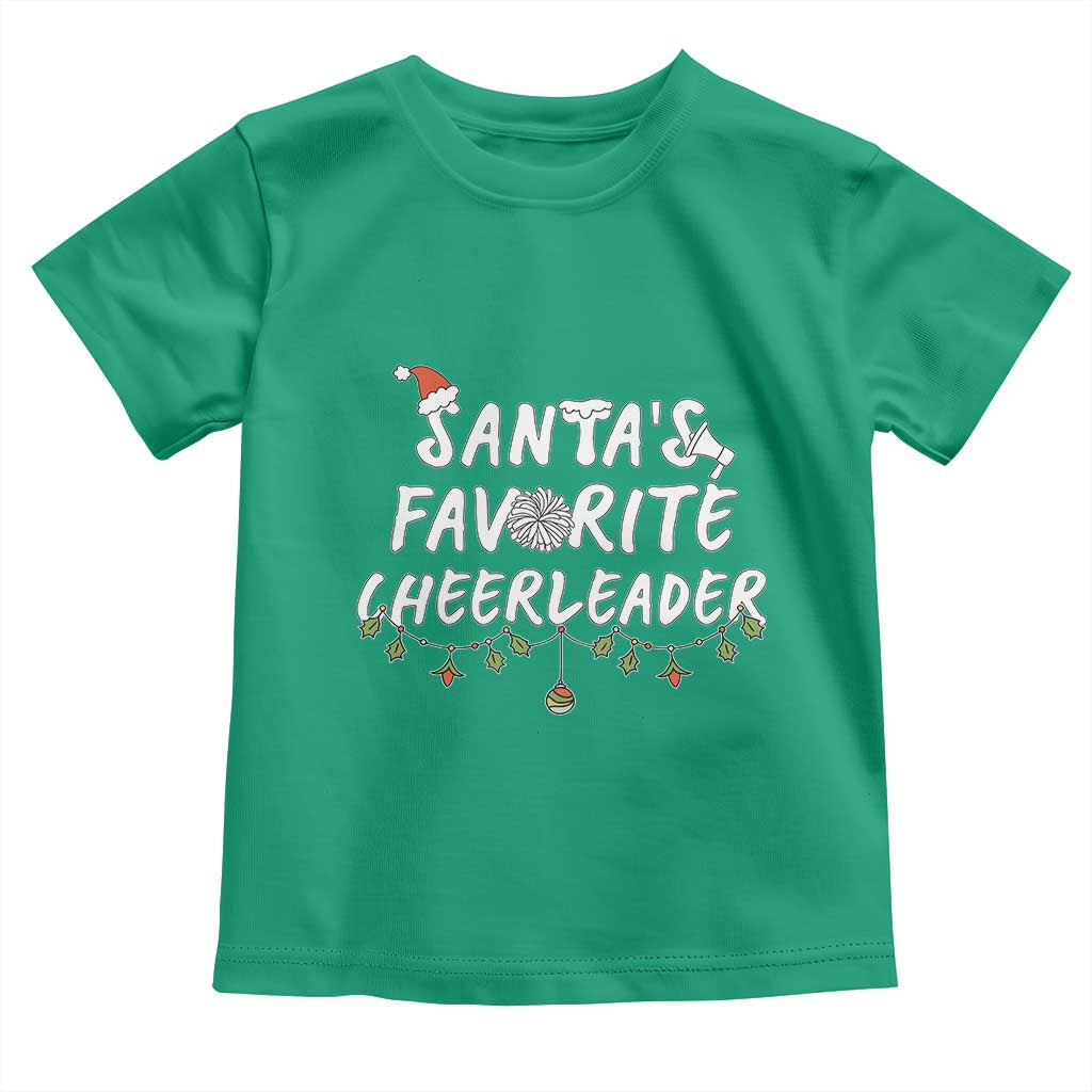 Santa Favorite Cheerleader Toddler T Shirt Christmas Cheerleading Gift TS12 Irish Green Print Your Wear
