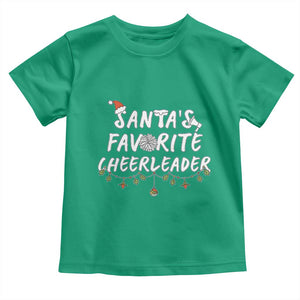 Santa Favorite Cheerleader Toddler T Shirt Christmas Cheerleading Gift TS12 Irish Green Print Your Wear