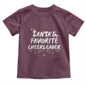 Santa Favorite Cheerleader Toddler T Shirt Christmas Cheerleading Gift TS12 Maroon Print Your Wear