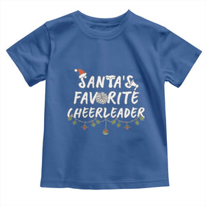 Santa Favorite Cheerleader Toddler T Shirt Christmas Cheerleading Gift TS12 Royal Blue Print Your Wear