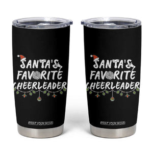Santa Favorite Cheerleader Tumbler Cup Christmas Cheerleading Gift TS12 Black Print Your Wear