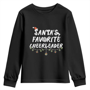 Santa Favorite Cheerleader Youth Sweatshirt Christmas Cheerleading Gift TS12 Black Print Your Wear