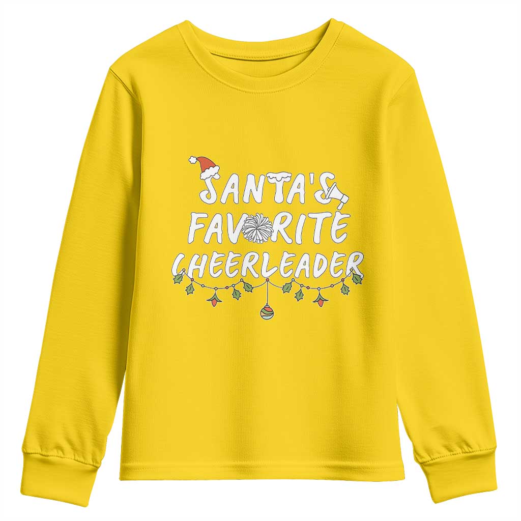 Santa Favorite Cheerleader Youth Sweatshirt Christmas Cheerleading Gift TS12 Daisy Print Your Wear