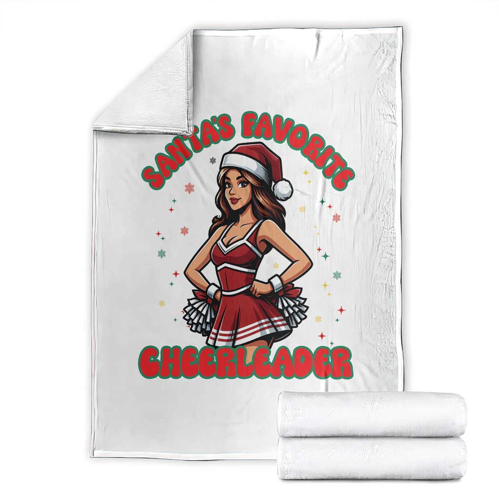Santa Favorite Cheerleader Throw Blanket Funny Christmas Cheer Gift TS12 White Print Your Wear
