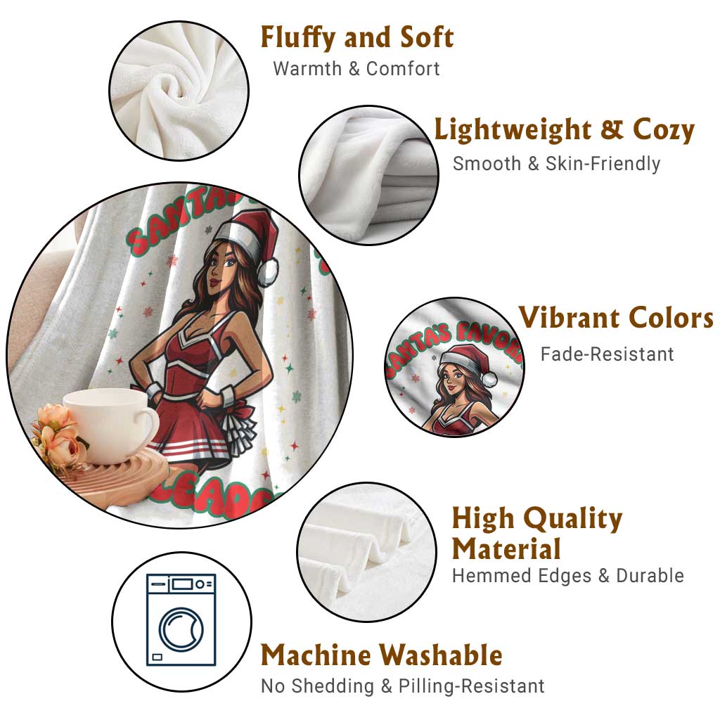 Santa Favorite Cheerleader Throw Blanket Funny Christmas Cheer Gift TS12 Print Your Wear