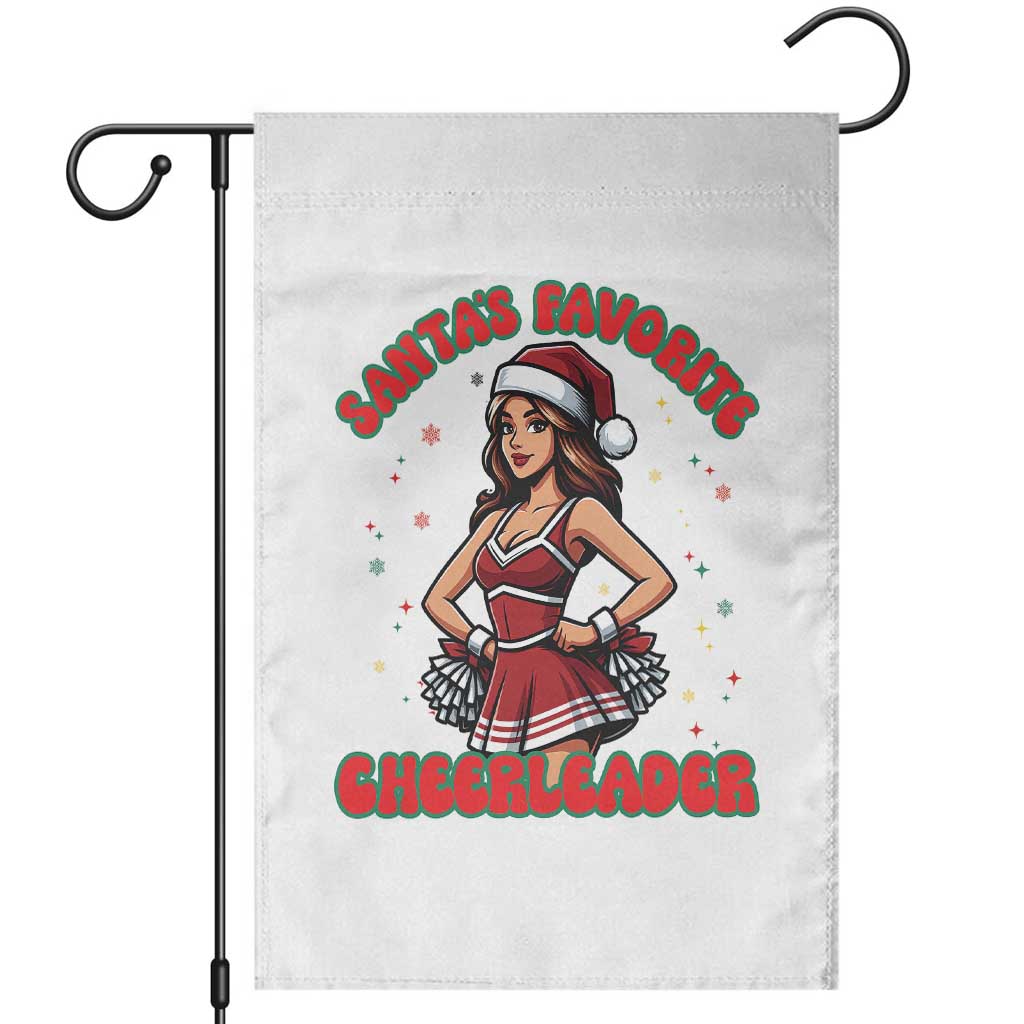 Santa Favorite Cheerleader Garden Flag Funny Christmas Cheer Gift TS12 White Print Your Wear
