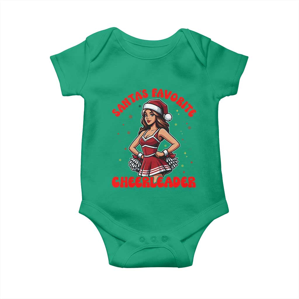 Santa Favorite Cheerleader Baby Onesie Funny Christmas Cheer Gift TS12 Irish Green Print Your Wear