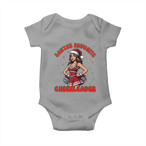 Santa Favorite Cheerleader Baby Onesie Funny Christmas Cheer Gift TS12 Sport Gray Print Your Wear