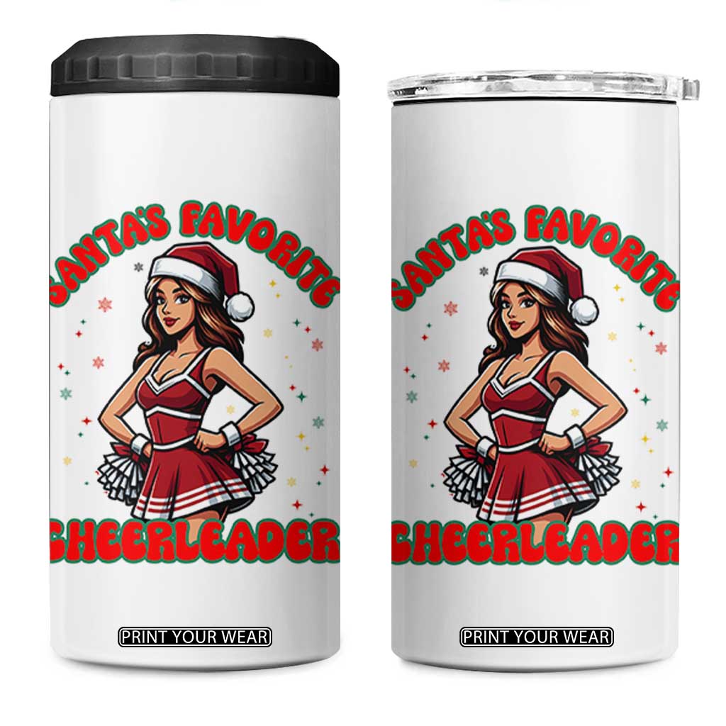 Santa Favorite Cheerleader 4 in 1 Can Cooler Tumbler Funny Christmas Cheer Gift TS12 One Size: 16 oz White Print Your Wear